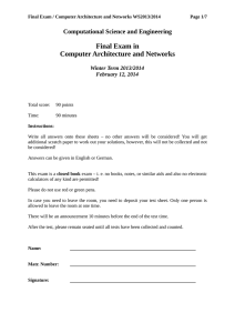 Midterm Exam / Computer Architecture ans Networks WS2002/2003