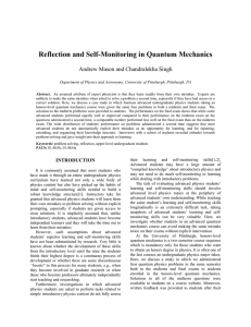 Reflection and Self-Monitoring in Quantum Mechanics