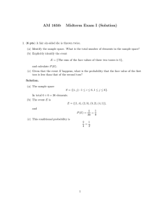 AM 1650: Midterm Exam I (Solution)