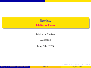 Review - Midterm Exam
