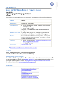 a.y. 2015-2016 Class contents and exam requirements