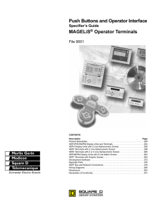 Push Buttons and Operator Interface MAGELiS® Operator Terminals