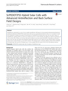 Si/PEDOT:PSS Hybrid Solar Cells with Advanced Antireflection and