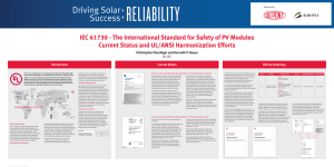 IEC 61730 - The International Standard for Safety of PV