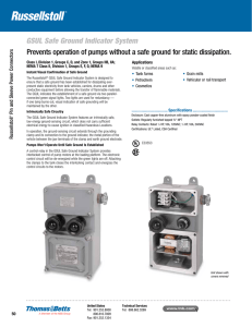 GSUL Safe Ground Indicator System Prevents operation of pumps