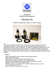 Elevator Pit - Submersible Pumps and Controls