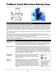 ProMinent® Vario/b Motor-Driven Metering Pumps