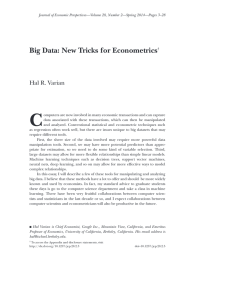 Big Data New Tricks for Econometrics