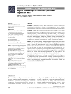 VegX an exchange standard for plotbased vegetation data