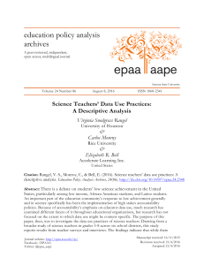 Science Teachers` Data Use Practices
