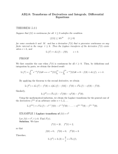 Transforms of Derivatives and Integrals. Differential Equations