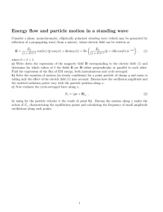 Energy flow and particle motion in a standing wave