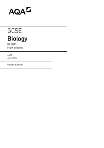 GCSE Biology Mark scheme Unit 03 - Biology June 2015