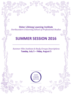 summer session 2016 - Northwestern University School of
