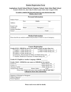 Student Registration Form Anglophone South School District