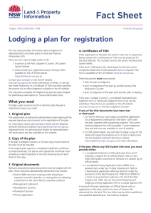 Lodging a plan for registration