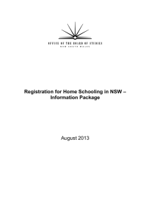 Registration for Home Schooling in NSW – Information Package