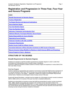 Registration and Progression in Three-Year, Four