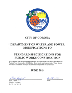 Corona Greenbook Waterworks Specifications