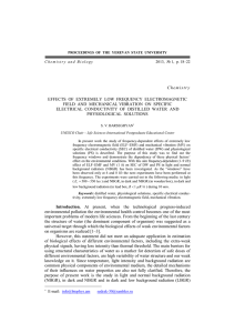 Chemistry EFFECTS OF EXTREMELY LOW FREQUENCY