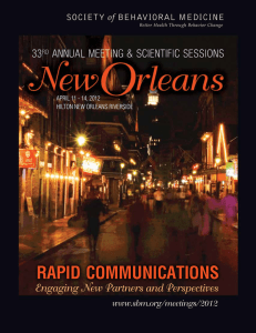 rapid communications - Society of Behavioral Medicine