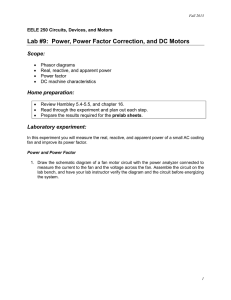 Lab #9: Power, Power Factor Correction, and DC Motors