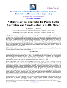 A Bridgeless Cuk Converter for Power Factor Correction and Speed