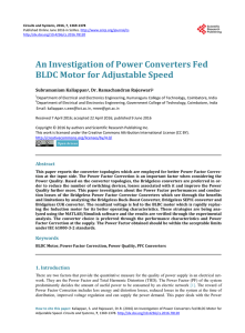 An Investigation of Power Converters Fed BLDC Motor for