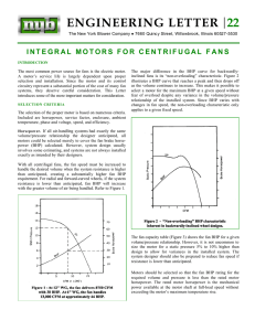 Integral Motors for Centrifugal Fans