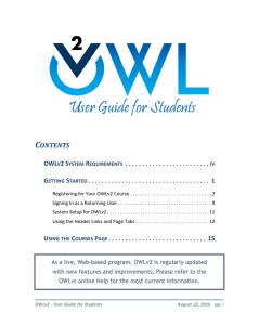 OWLv2: User Guide for Students
