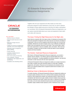 JD Edwards EnterpriseOne Resource Assignments Data Sheet