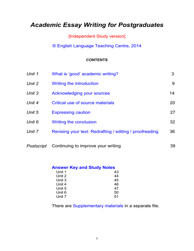 writing postgraduate assignments