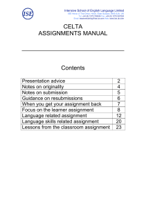 11. to 18. Assignments manual v2.1