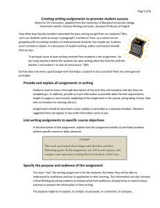 Creating Successful Writing Assignments
