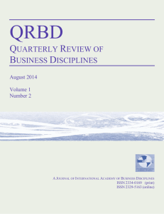 Quarterly Review of Business Disciplines – Volume 1, Issue 2