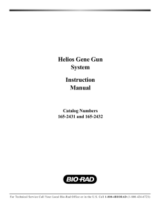 Helios Gene Gun System Instruction Manual - Bio-Rad