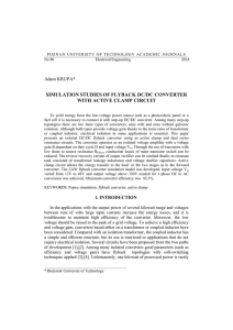 simulation studies of flyback dc/dc converter with active clamp circuit