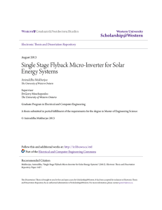 Single Stage Flyback Micro-Inverter for Solar Energy Systems