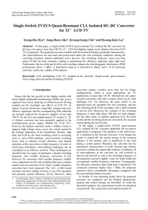 Single-Switch ZVZCS Quasi-Resonant CLL Isolated DC