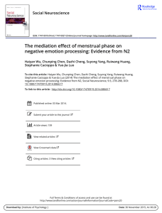The mediation effect of menstrual phase on negative emotion