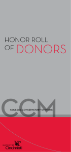 CCM`s 2014 Honor Roll of Donors