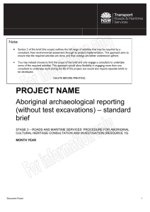 Procedure for Aboriginal cultural heritage consultation and