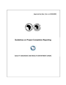 Guidelines on Project Completion Reporting
