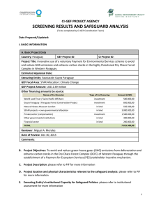 Safeguard Screening Results and Analysis Report