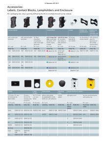 Accessories: Labels, Contact Blocks, Lampholders and Enclosure