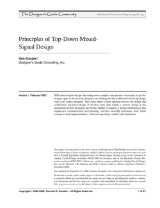 Principles of Top-Down Mixed-Signal Design