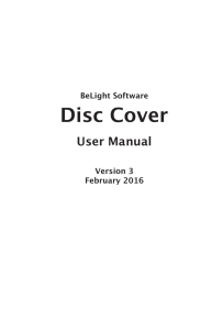 Disc Cover User Manual