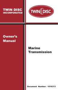TWIN DISC Owner`s Manual Marine Transmission