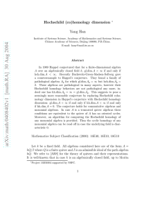 Hochschild (co) homology dimension