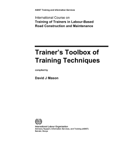 Trainer`s Toolbox of Training Techniques